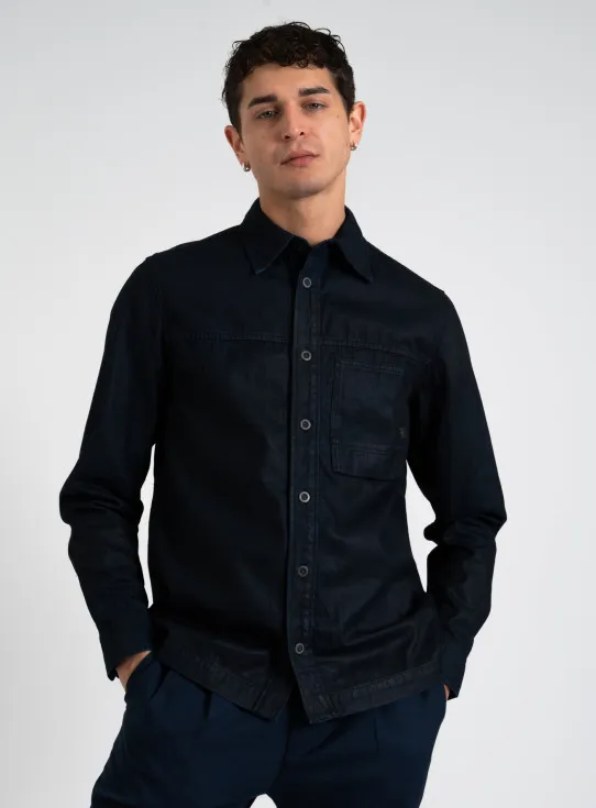 242-D24764-D777 ONE POCKET REG DENIM SHIRT