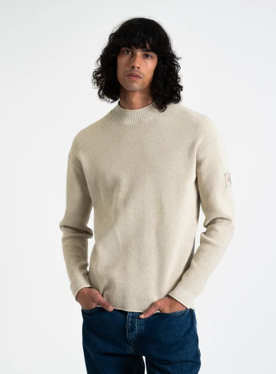 242-J30J323986 BADGE RELAXED SWEATER