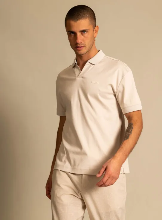 231-K10K111193 SMOOTH COTTEN OPEN PLACKET POLO