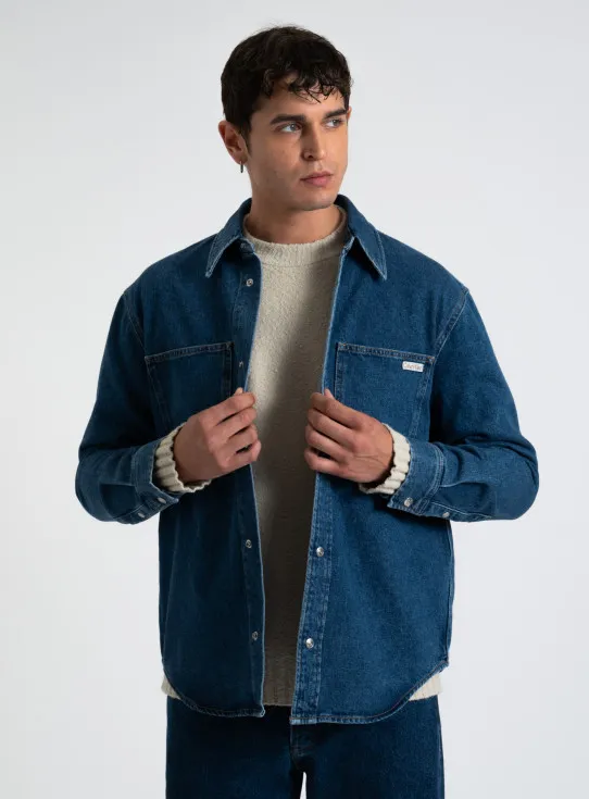 242-J30J326836 REGULAR LINEAR DENIM SHIRT